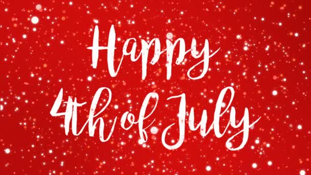 Sparkly Red Happy 4Th July Independence Day Greeting Card Video — Stock Video