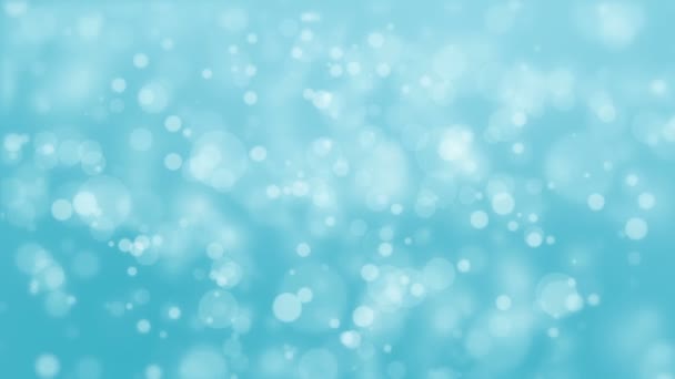 Animated Winter Blue Bokeh Background Floating Light Particles — Stock Video