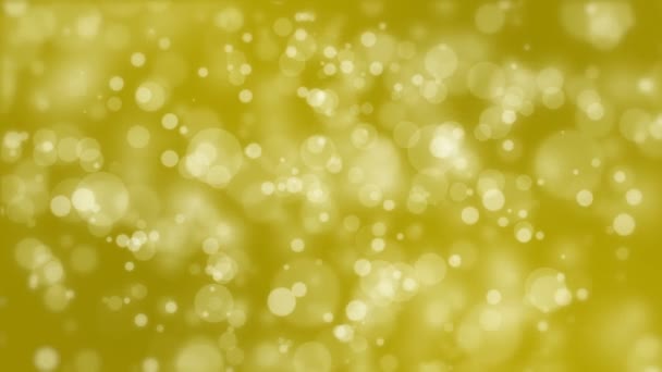 Animated Festive Golden Bokeh Background Floating Light Particles — Stock Video