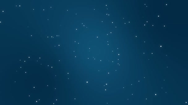 Brillante Fondo Cielo Nocturno Azul Oscuro Con Estrellas Animadas Parpadeantes — Vídeo de stock