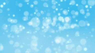 Parlayan ışık parçacıkları ile canlandırılmış parlak turkuaz bokeh arkaplanı.