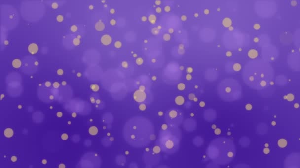 Fundo Bokeh Roxo Animado Com Partículas Luz Amarela Flutuante — Vídeo de Stock