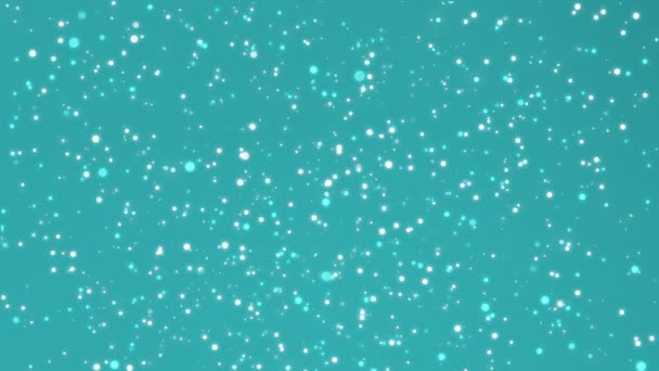 Animato Glitter Verde Acqua Sfondo Blu Con Scintillanti Particelle Luce — Video Stock