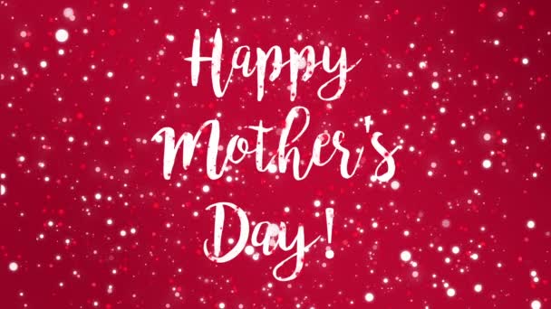 Tarjeta Felicitación Animada Del Feliz Día Las Madres Rojas Encantadoras — Vídeos de Stock
