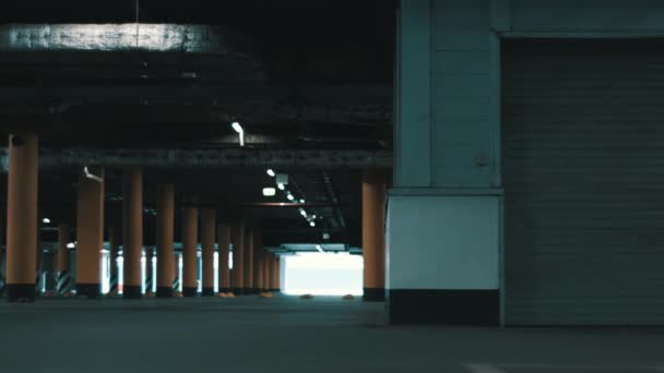 Huge underground parking. — Stock Video