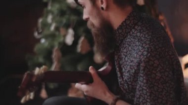Elektro gitar çalmak hipster.