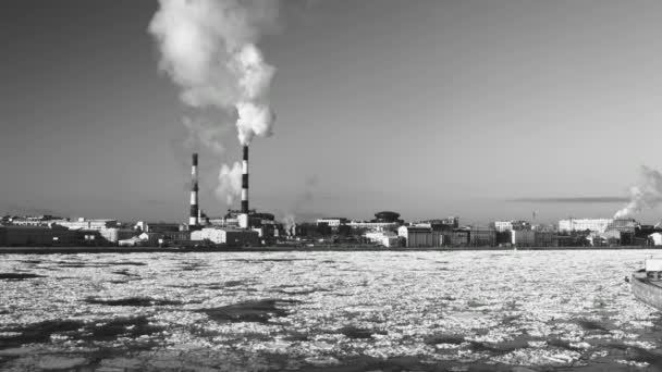 Chimenea humo fondo — Vídeos de Stock