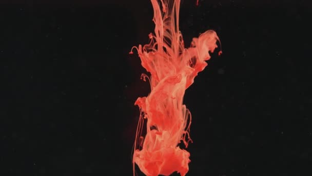 Червона фарба падає у воду — стокове відео