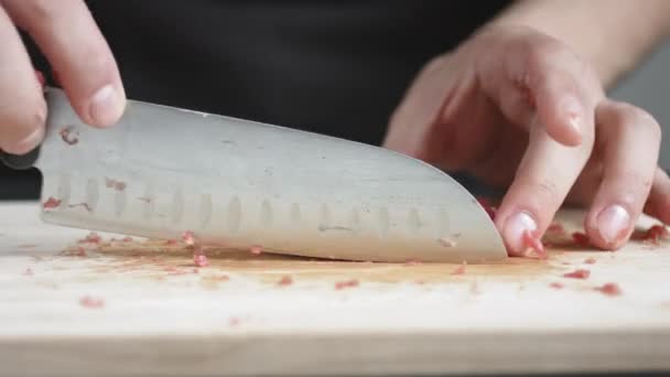 Мужские руки делают фарш для гамбургеров — стоковое видео