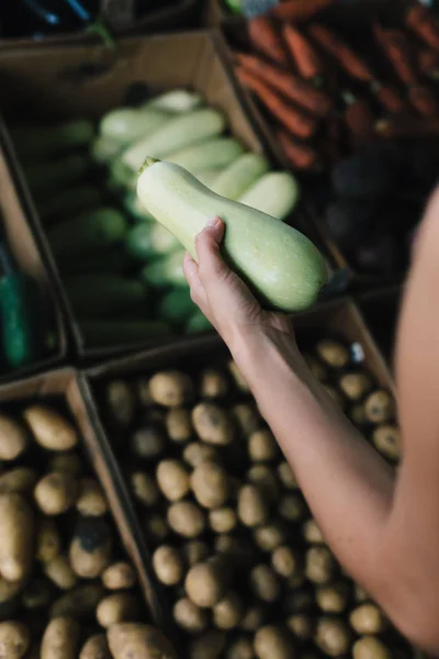 Erntehelfer kaufen Gemüse — Stockfoto