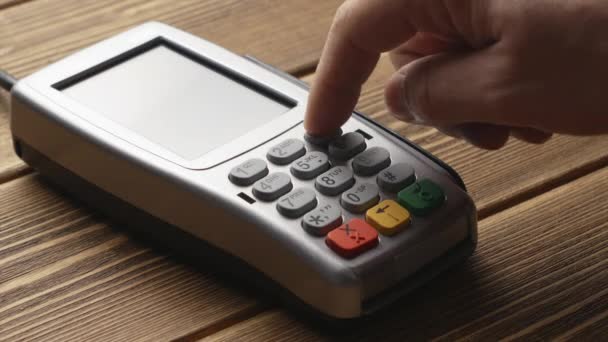 Contactless payment with credit card — Stock Video
