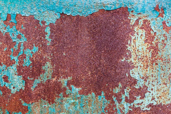 Metal de color oxidado con pintura agrietada —  Fotos de Stock