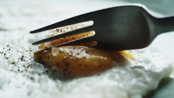 Ovos mexidos em um prato — Vídeo de Stock