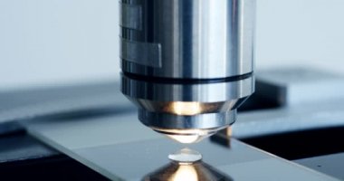 Test örneği laboratuvar mikroskop altında incelenmesi.