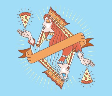 Lady Queen of mighty pizza clipart