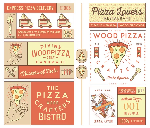 Masters and lovers of pizza colored — Stock Vector