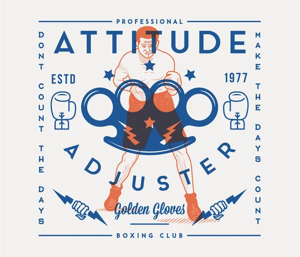 Atitude conceito de clube de boxe ajustador — Vetor de Stock