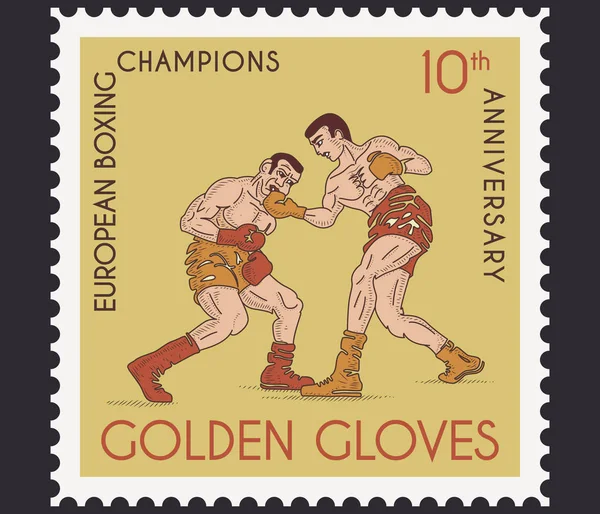 Концепция марок бокс-клуба третьего раунда — стоковый вектор