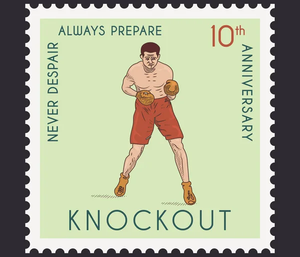 Derde ronde boxing club stempel concept — Stockvector