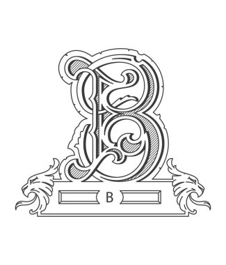 Vektör tasarımı siyah beyaz alfabe harfi B hakkında