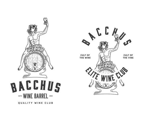 Bacchus Wine Club černá na bílé — Stockový vektor