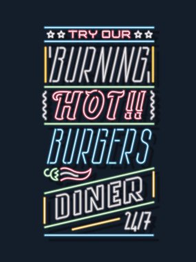 Diner burger house neon işaret