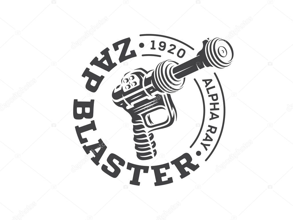 It's a vector illustrationn depicting a vintage raygun blaster