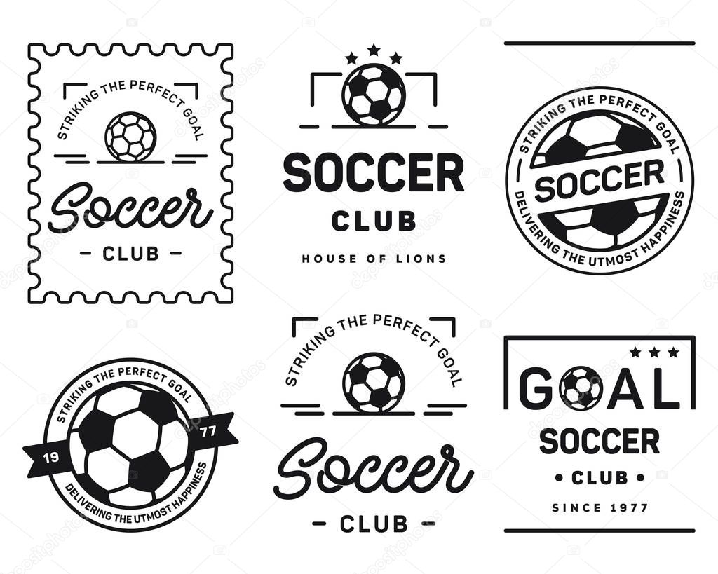 It's a vector collection of simple football badges and crests