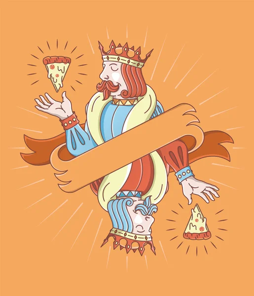 Kungen av pizza tapet design — Stock vektor