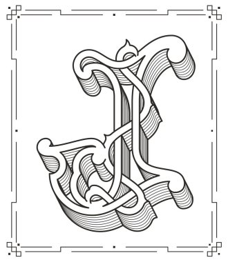 Siyah üzerine beyaz vektör çizim büyük harf J