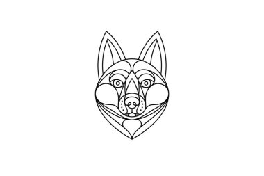 Siyah Huski köpek vektör illüstrasyonu resim kipinde