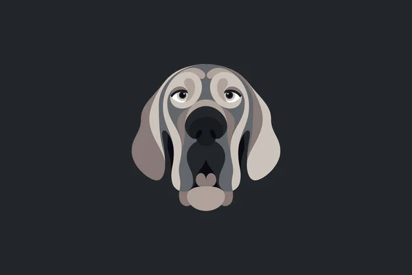 Ilustración Vectorial Coloreada Modo Retrato Sobre Perro Sabueso — Archivo Imágenes Vectoriales