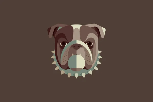 Ilustración Vectorial Coloreada Modo Retrato Sobre Bulldog — Archivo Imágenes Vectoriales
