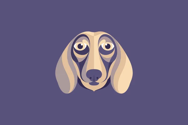 Coloreado Perro Dachshund Ilustración Vectorial Modo Retrato — Vector de stock