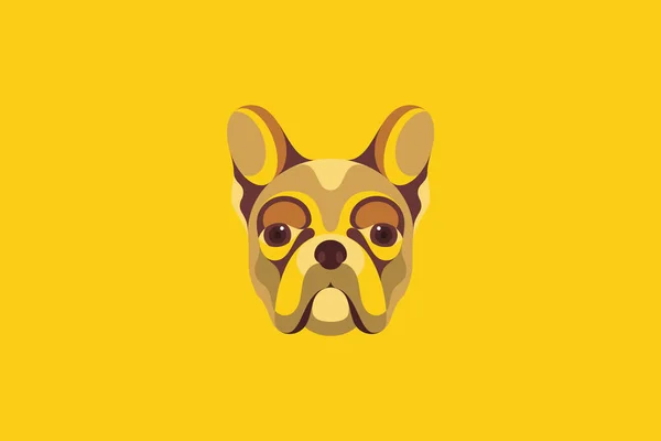 Color Frech Bulldog Vector Ilustración Modo Retrato — Archivo Imágenes Vectoriales