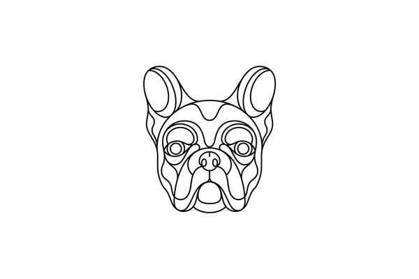 Fekete Frech Bulldog Vektor Illusztráció Portré Módban — Stock Vector