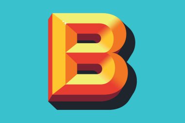 İşlenmiş Vektör harfi B Rengi Pantone herhangi bir kullanım için 