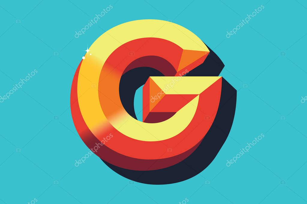 Engraved Vector letter G Color Pantone for any use