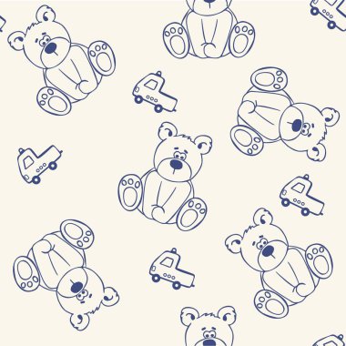 Ayı ile çocuklar için şirin seamless modeli