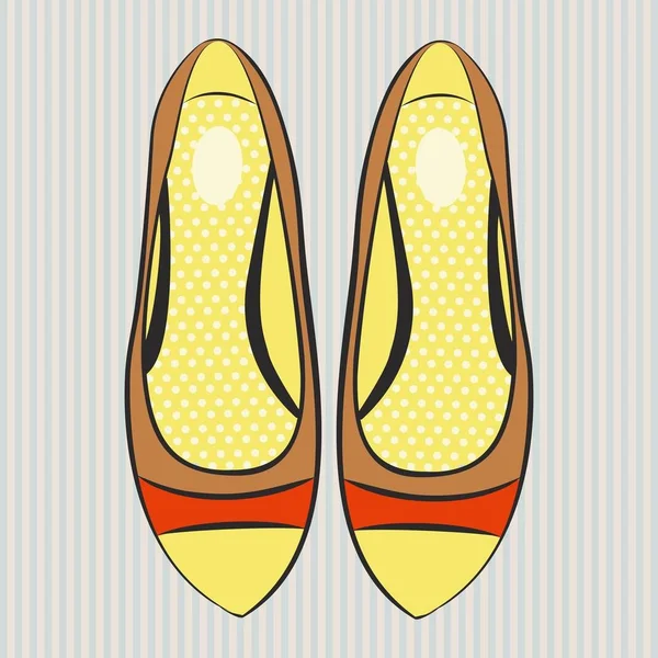 Vecteur Mode Chaussures Plates Pour Femmes — Image vectorielle