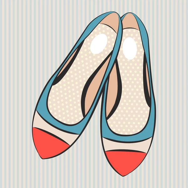 Vecteur Mode Chaussures Plates Pour Femmes — Image vectorielle