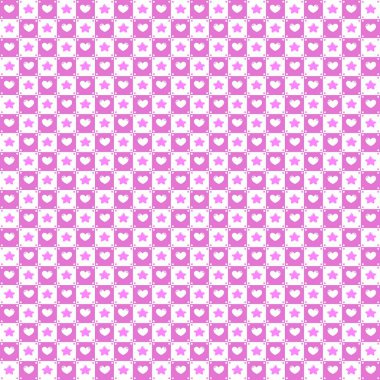 Yıldızlar ve kalp desenli vektör sorunsuz doku