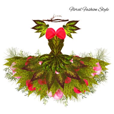 çiçek bir askı üzerinde yapılmış harika elbise