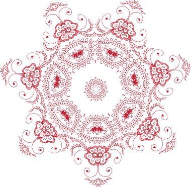 Oryantal zentangle anti-stres terapisi desen, vektör illustrat