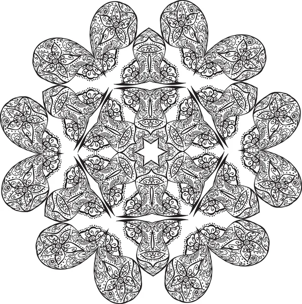 Oriental zentangle patrón de terapia anti-estrés, vector illustrat — Vector de stock