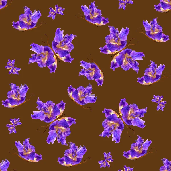 Podłoże wykonane z Motyle z różnych kwiatów — Zdjęcie stockowe