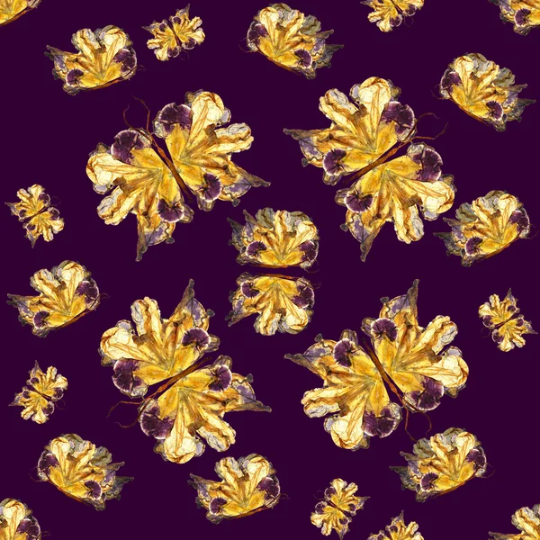 Hintergrund aus Schmetterlingen verschiedener Blumen — Stockfoto
