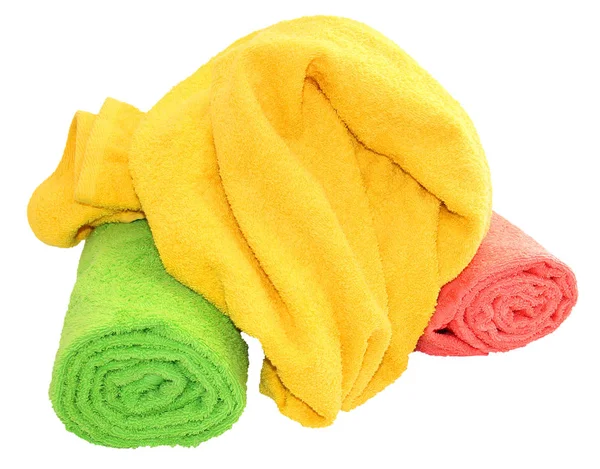 Asciugamano stropicciato si trova sul rotolato isolato — Foto Stock