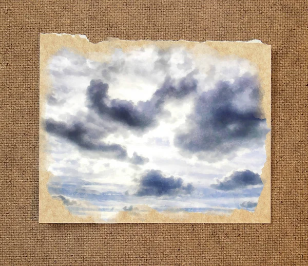 Achtergrond van blauwe lucht en zon onder donkere wolken in de passepar — Stockfoto