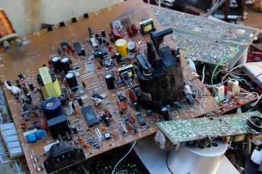 Eski nadir elektronik bileşenleri ile rastgele decompos arka plan